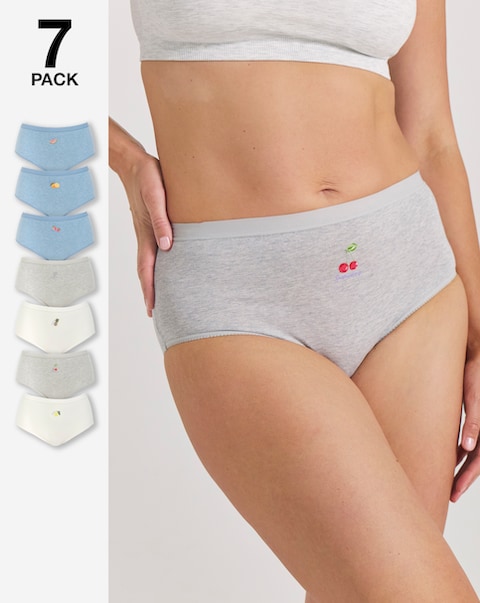 Pretty Secrets (7 Pack) Cotton Full Fit Knickers Fruits