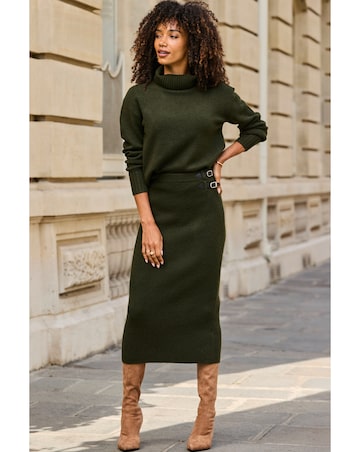 Sosandar Tweedy Look Roll Neck Jumper Co ord