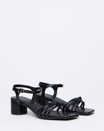 Wanda Strappy Flexible Sole Block Heeled Sandals - Wide Fit (E)