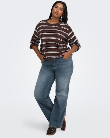 ONLY STRIPE WIDE SLEEVE JERSEY TOP