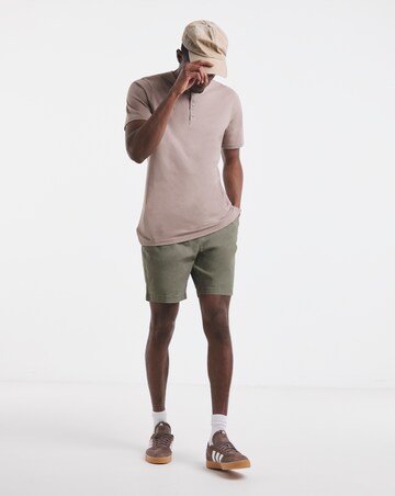 Pure Cotton Grandad Short Sleeve T-Shirt Long
