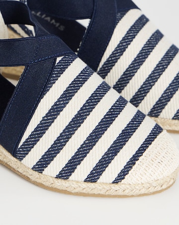 Cassie Crossover Elasticated Espadrille Sandals - Extra Wide Fit (EEE)