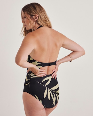 Figleaves Tailor Twist Halter Tummy Control Swimsuit