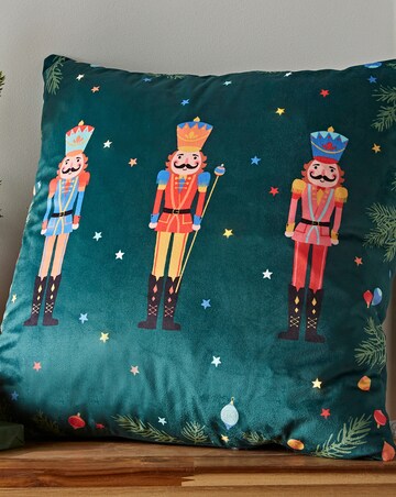 Catherine Lansfield Christmas Nutcracker Light Up Cushion