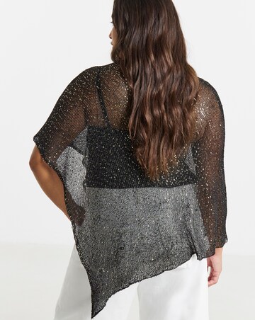 Simply Be Sequin Knitted Slouchy Poncho