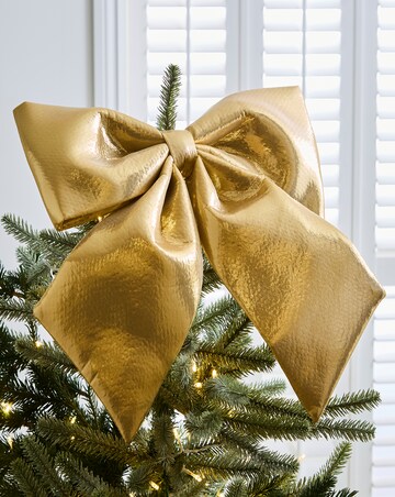 Gold Metallic Bow Tree Topper