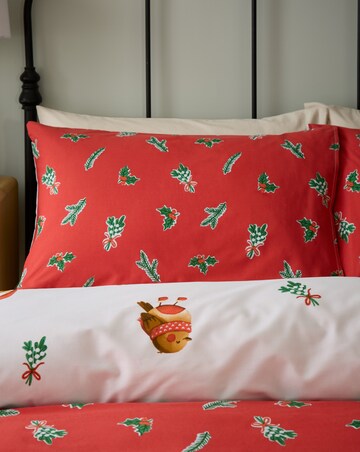 Catherine Lansfield Christmas Robins Duvet Cover Set