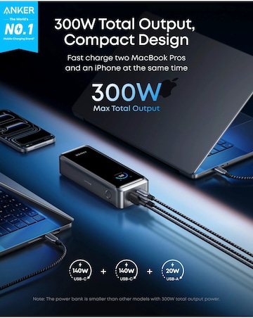 Anker Prime 300W 26,250mAh Portable Charger - Black