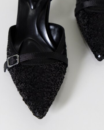 Lilith Sequin Two Part Pointed Heels - Wide Fit (E)