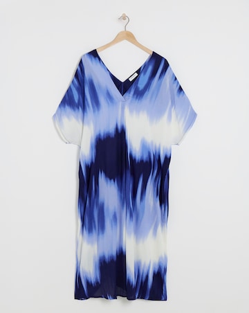 Textured Crinkle Overhead Midi Kaftan Dress