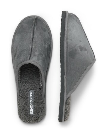 Jack & Jones Dudely Microfibre Mule Slipper - Grey