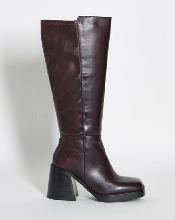 Jodi Leather Platform Knee High Boots - Standard Fit (D) & Standard Calf