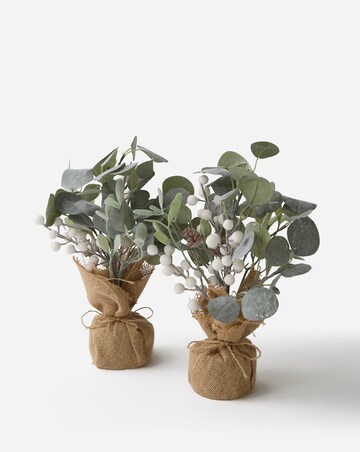 Artificial Mistletoe and Pinecone Plant Set of 2