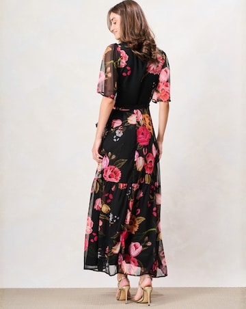 Hope & Ivy The Raven Wrap Dress