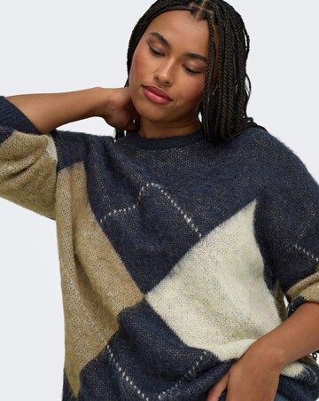 ONLY CHECK PATTERN KNITTED JUMPER