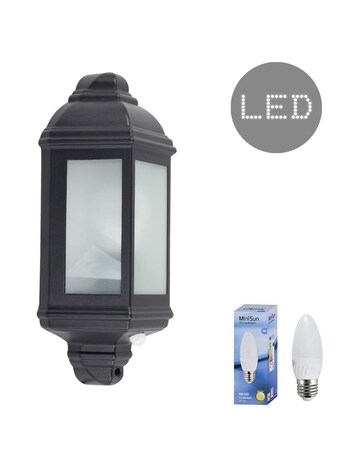 ValueLights Kayleigh IP44 PIR Motion Sensor Outdoor Wall Lantern - Bulb Included