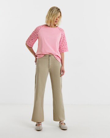 Pink Crochet Sleeve Top