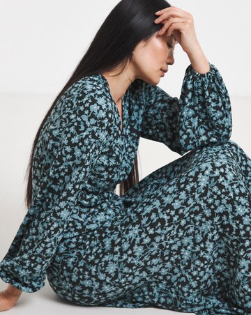 Textured Jersey Front Seam Maxi Dress