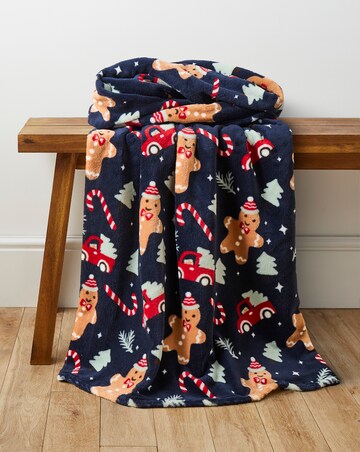Christmas Gingerbread Fleece Throw