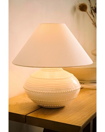 ValueLights Tibby Bobble Ceramic Table Lamp with Conical Shade