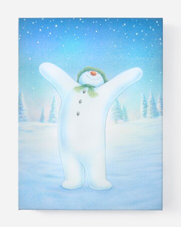The Snowman with Northern Lights Lit Canvas