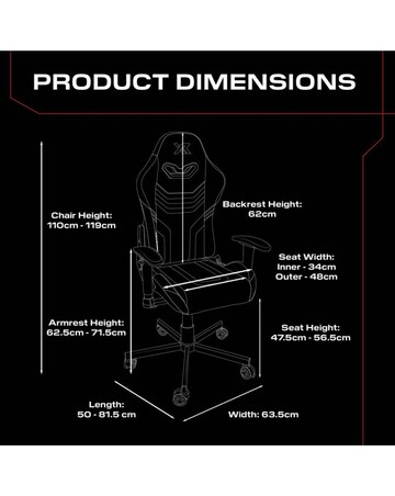 X Rocker Agility Compact Ergonomic PC Gaming Chair for Juniors - Red