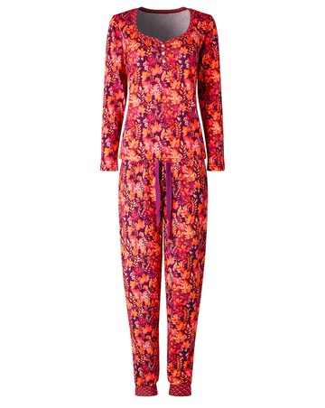 Joe Browns Cosy Leaf Print Pyjama Set
