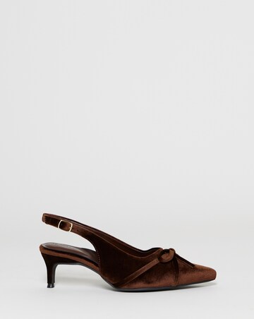 Leila Velvet Bow Slingback Heeled Shoes - Extra Wide Fit (EEE)