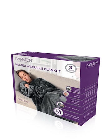 Carmen C81149GRY Heated Wearable Blanket