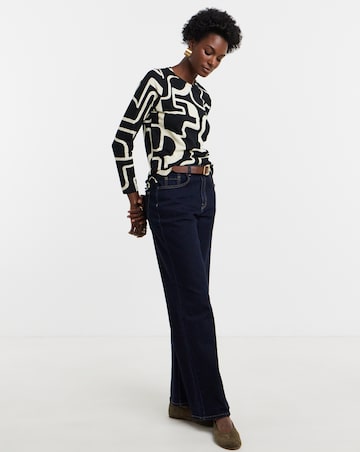 Animal Print Crew Neck Long Sleeve T-Shirt
