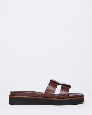 Rosalind Leather Twin Strap Mule - Wide Fit (E)