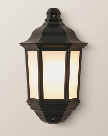 ValueLights Wiltshire Black IP44 Outdoor Porch Wall Light Flush Lantern