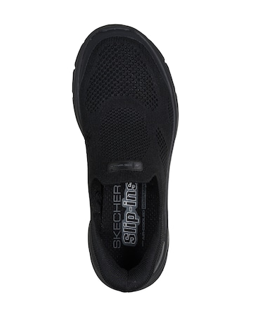 Skechers Black Slip In Go Walk 8 Nova Trainers - Wide Fit (E)