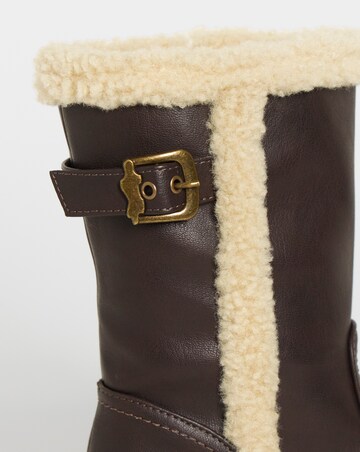 Heavenly Feet Yazmina Sherling Calf Boot - Wide Fit (E)