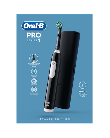 Oral-B Pro 1 Cross Action Black Electric Toothbrush with Travel Case