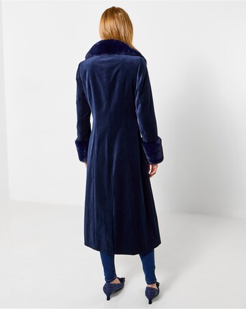 Joe Browns Hallie Faux Fur Trim Long Velvet Coat