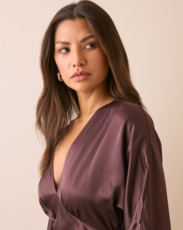 NOBODY'S CHILD ALLURA SATIN MIDI DRESS