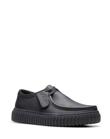 Clarks Torhill Lo Leather Shoe - Black