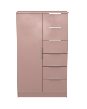 Humber Ready Assembled 1 Door 5 Drawer Kids Wardrobe - Kids