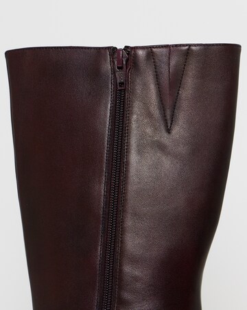 Azaria Leather Pointed Toe Heeled Calf Boots - Wide Fit (E) & Super Curvy Calf
