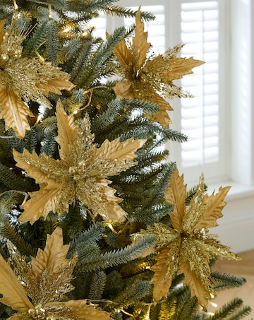 Gold Poinsettia Pick - Set of 6