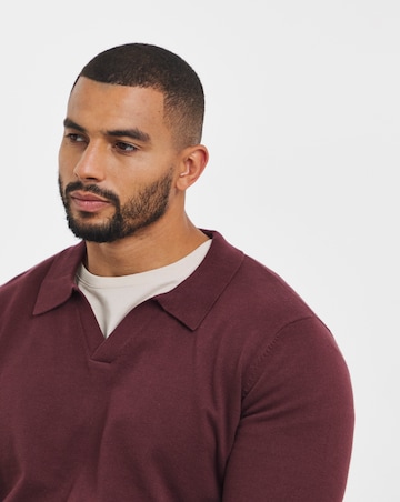Long Sleeve Cotton Trophy Neck Polo