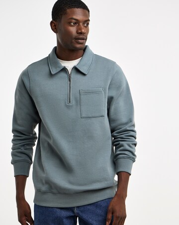1/4 Zip Sweat Polo Regular Fit Long