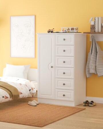Peregrine Ready Assembled 1 Door 5 Drawer Kids Wardrobe - Kids