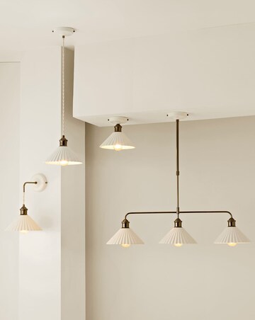 ValueLights Burford Ceramic Ribbed Adjustable Wall Light
