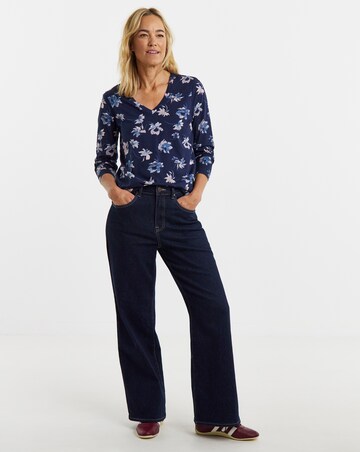 Floral Print V-Neck Long Sleeve T-Shirt
