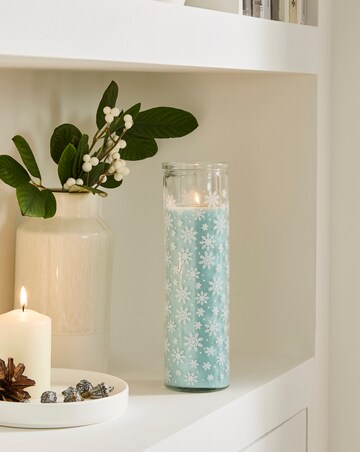 Snow Day Cotton & Coconut Scented Glass Tube Candle