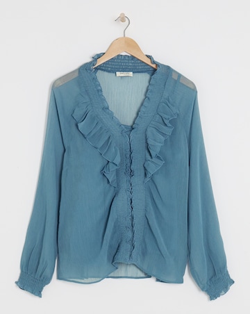 Ruffle Crinkle Chiffon Blouse