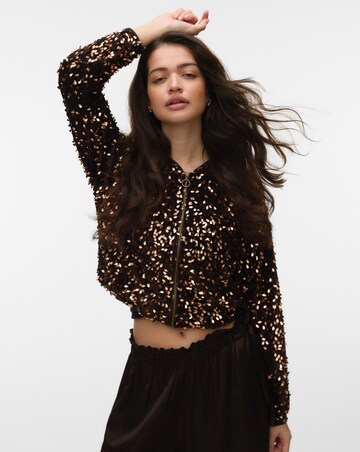 Vero Moda Belle Zip Sequin Bomber