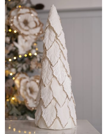 Large Glitter Leaf Ornamental Tree 43cm